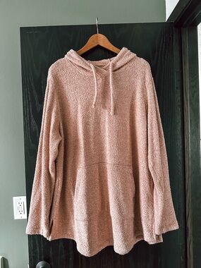 Duluth Trading Co Pink Chenille Hooded Sweatshirt